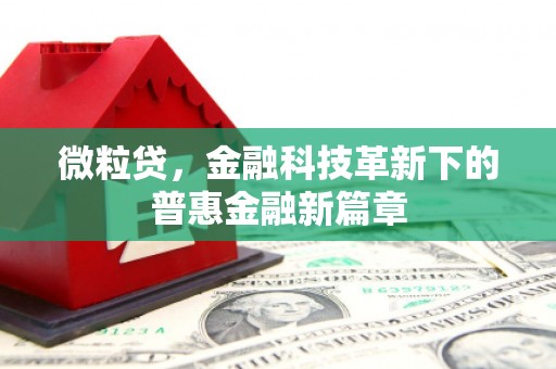 青白江微粒贷，金融科技革新下的普惠金融新篇章