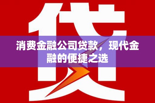 青白江消费金融公司贷款，现代金融的便捷之选